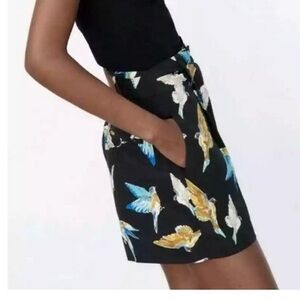 Zara navy bird shorts with pockets size M
